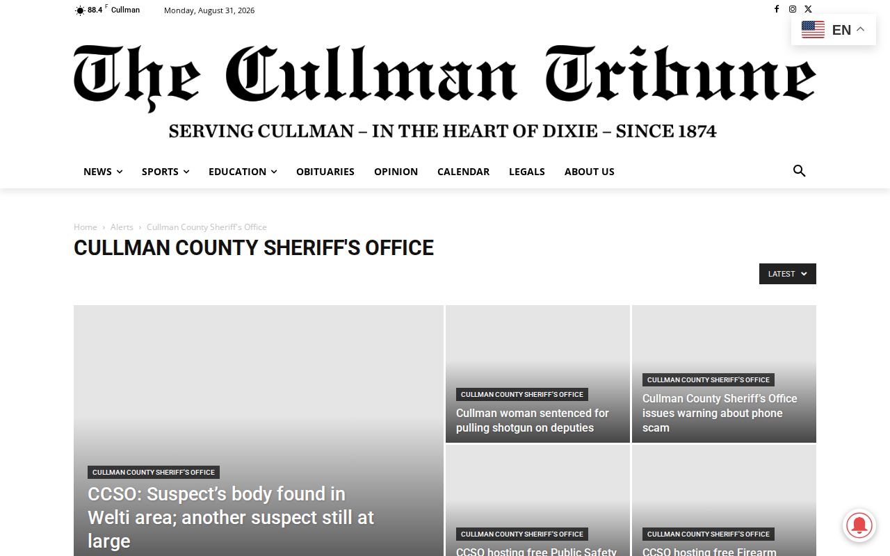 Cullman County weekly arrest log CCSO news archive