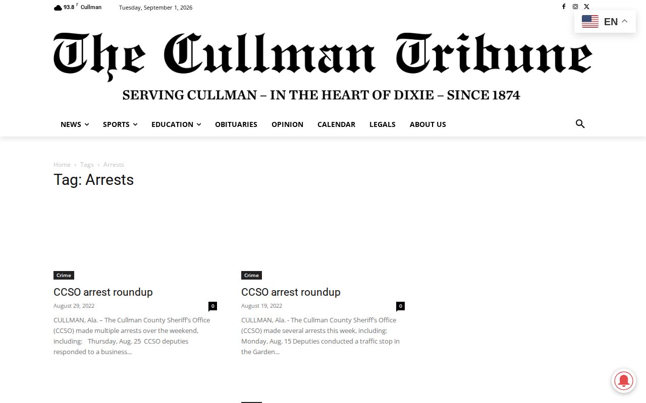 Cullman County weekly arrest reports news tag