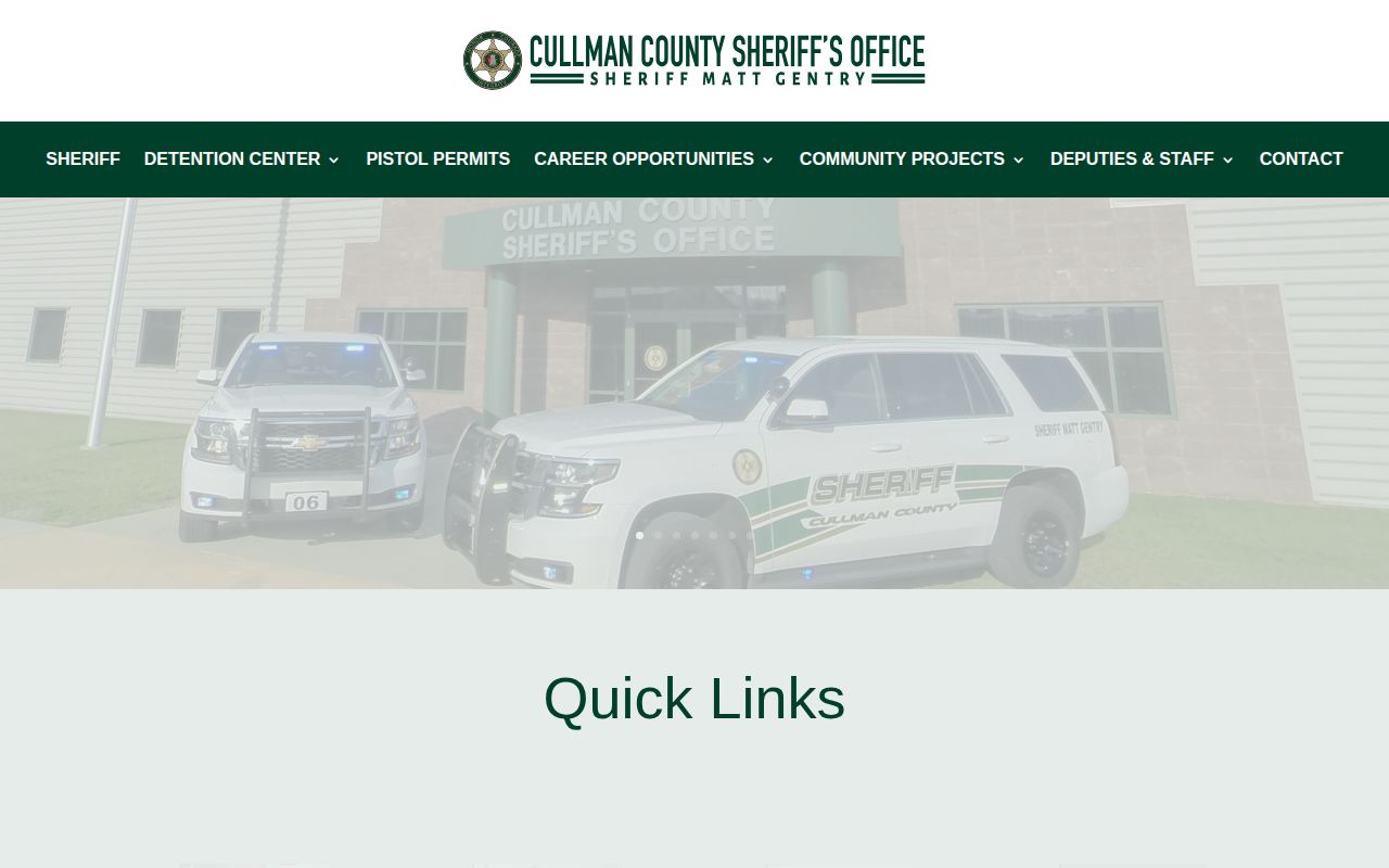 Cullman County Sheriff's Office website navigation
