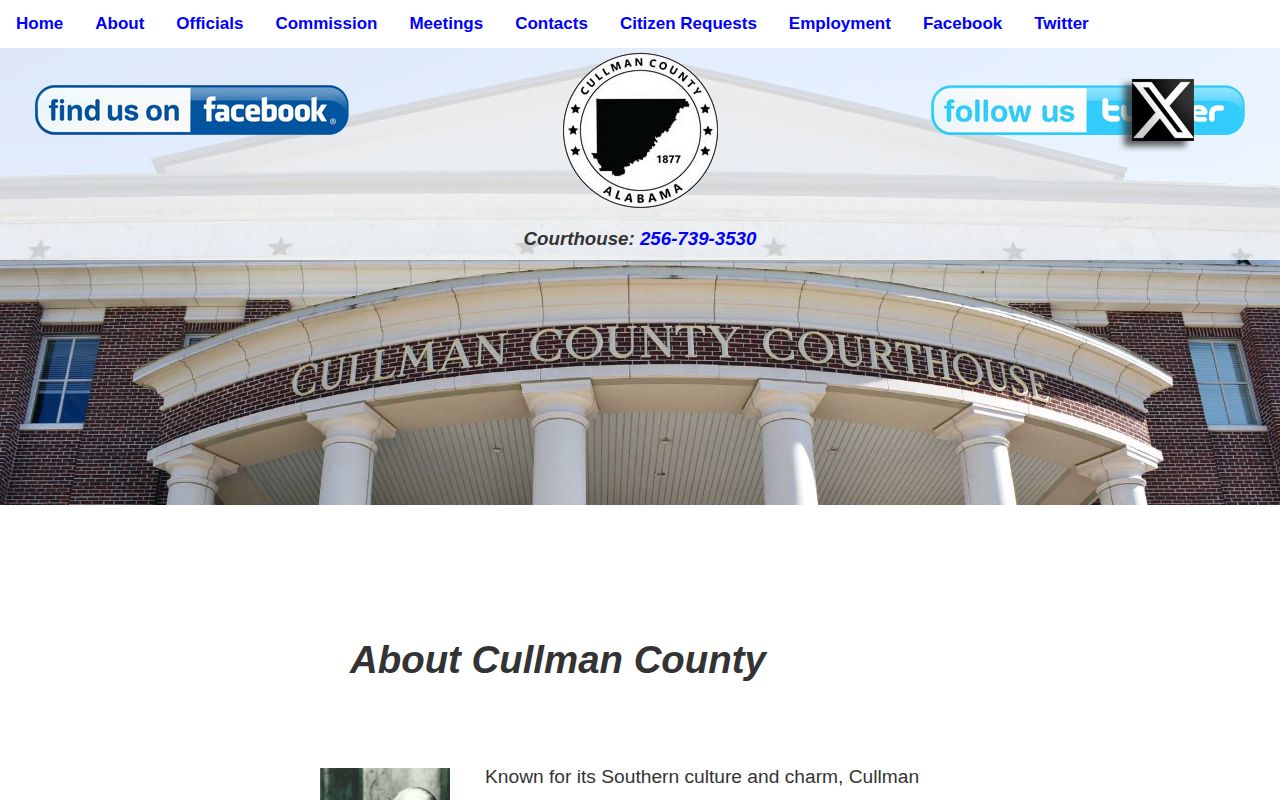 Cullman County municipality information showing the Good Hope civic contact